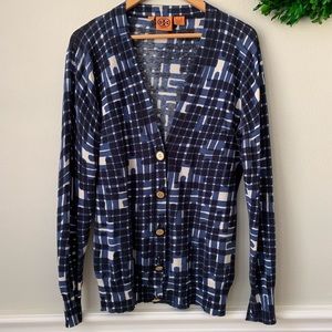 Tory Burch Button Down Cotton Grandpa Cardigan M